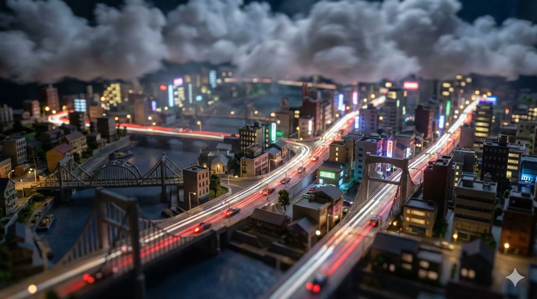 ミニチュア都市の夜景