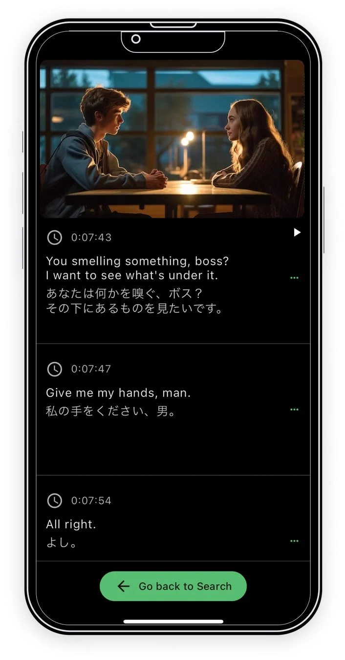 Duosubの日本語訳表示画面