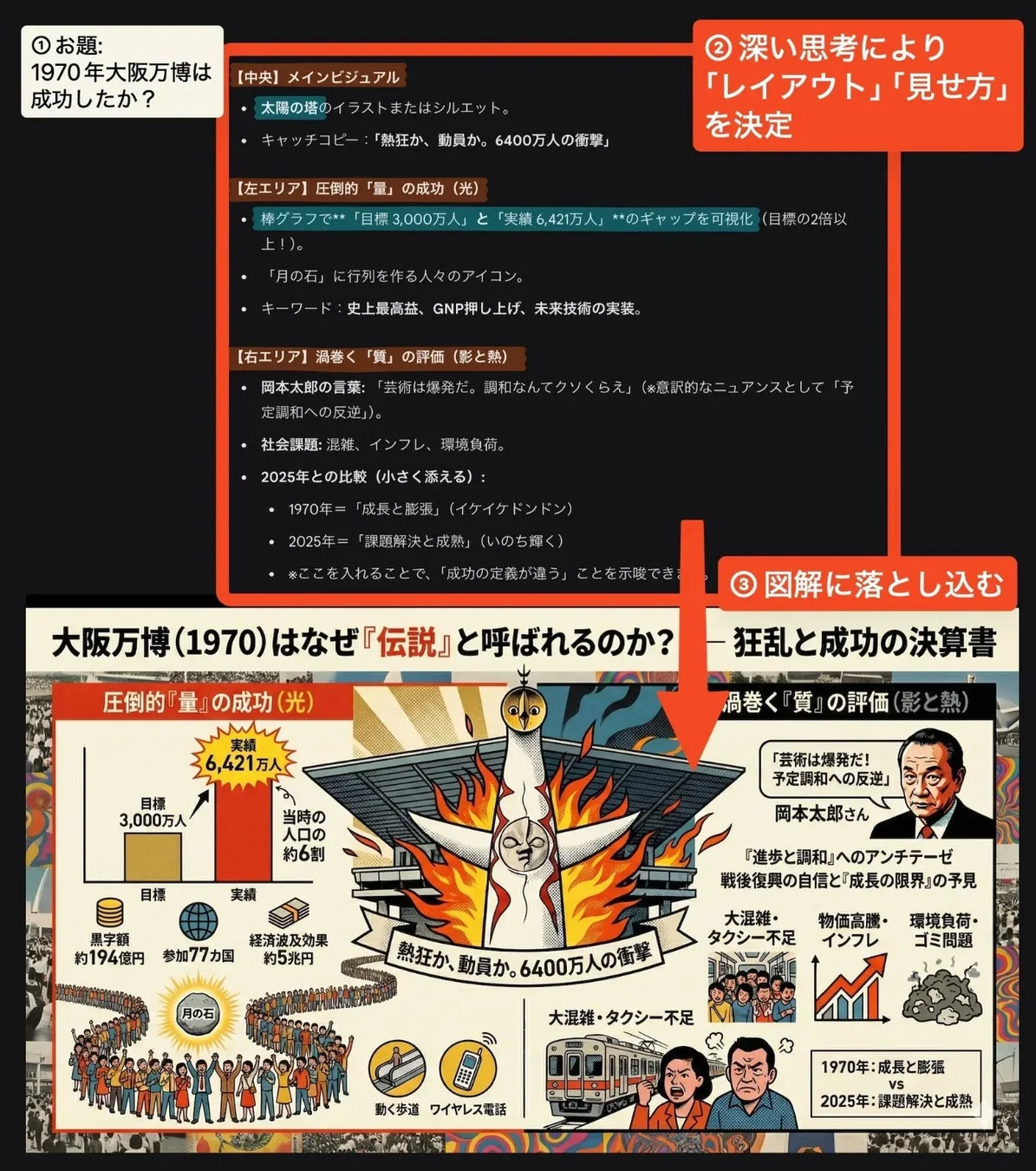 1970年大阪万博に関するインフォグラフィック