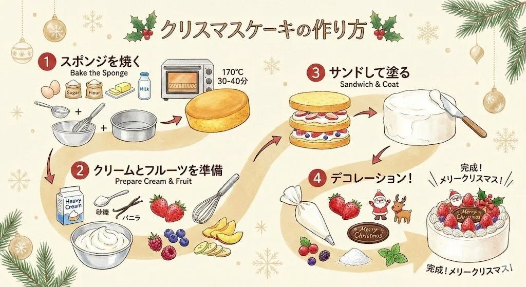 クリスマスケーキの作り方